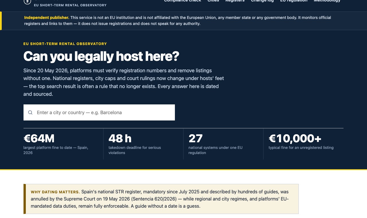 Zrzut ekranu serwisu canihosthere.com
